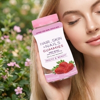 Gummies de beauté pour femmes adultes OEM ODM avec vitamines pour la croissance des cheveux et l'éclaircissement de la peau, saveur fraise, véganes et sans produits laitiers