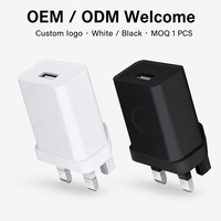 Chargeur mural USB rapide 5V1A 5W avec double protection, compatible prises US, UK, AU, EU, pour téléphone portable et accessoires d'écouteurs portables universels
