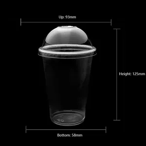 SKYDEAR 16oz PP כוסות מיץ כוס מודפס לוגו חד פעמי פלסטיק כוסות עם כיפת מכסי לוגו מותאם אישית