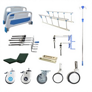 Modern Portable Adjustable Hospital <b>Bed</b> Accessories for Hotel Bathroom Use Stainless Steel-Guardrail Hand Crank <b>Casters</b> Patient - Product Image 2