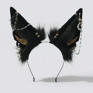 E0054 Anubis Temple Plush Wolf Ear Diadema Cosplay Comic Con Party Costume Headpiece - Product Image 1