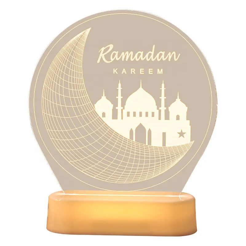 Đèn LED Cảm Ứng 3D Trang Trí Nhà Cửa Ramadan 2022 Đèn Trang Trí Lễ Ramadan EID Mubarak Đồ Dùng Tiệc Hồi Giáo Túi Nhựa Opp 50 Cái
