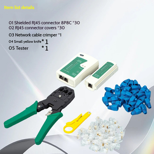 <span class=keywords><strong>Kit</strong></span> de red DIY, bolsa UTP STP RJ45 RJ11 RJ12, juego de herramientas de red de prensado de acero, FTTH Ethernet Cat5 Cat5e CatA LAN Cable - Product Image 2