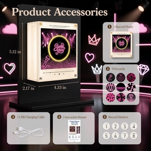 Imán de Refrigerador con Disco de Vinilo Giratorio NFC Personalizado de <span class=keywords><strong>Blackpink</strong></span>, Marco de Fotos Acrílico con Luz LED, Mercancía Kpop - Product Image 3