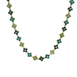Crystal <b>Necklace</b> 316L Stainless Steel PVD Gold Plating Sustainable Resistant Flower Shape <b>Statement</b> <b>Necklace</b> Everyday Wear - Product Image 2