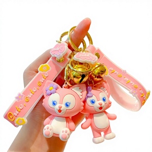 FYQC Linabelle - Llavero Colgante de Plástico Duradero con Diseño de Pareja de Zorros Rosados de Anime, para Coche o Mochila - F - Product Image 1