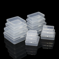 Vide 3.5/4.5/5.5/6.5/7.5/8.5/9.5/10.5/11.5cm rectangulaire carré en plastique transparent pp boîte organiser bijoux jouet boîte en plastique avec couvercle