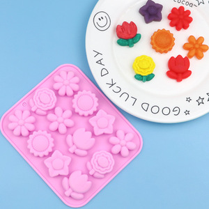 Carino 12 cavità girasole tulipano Silicone fiori sapone gelatina stampi decorazione torta stampo cioccolato sotto forma di fiori - Product Image 3