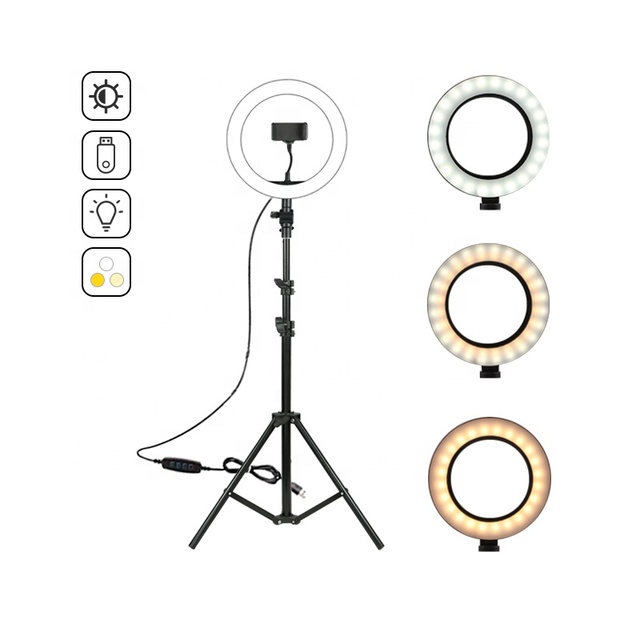 18W Diameter 26cm USB Selfie Ring Light 3 Color Types Makeup Light LED Video Ringlight Photographic Lighting