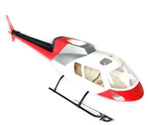 Elicottero <span class=keywords><strong>RC</strong></span> AS350 Ecureuil 450 fusoliera preverniciata per elicotteri da pittura argento bianco rosso taglia 450 - Product Image 2