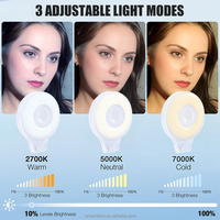 Lumière magnétique pour selfie Anneau lumineux portable pour l'enregistrement vidéo Lumière LED rechargeable pour téléphone portable de voyage