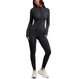 Trajes de Yoga de una Pieza para Mujer, Conjunto de Yoga con Cierre y Manga Larga, Ropa Deportiva, Body para Fitness - Product Image 3