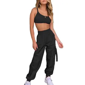 Tweedelige Set Sexy Crop Top + Cargobroek Outfits Streetwear Trainingspak Vrouwen Kleding Zomer Bijpassende Sets