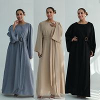 Robe Abaya pour femmes, style turc, vêtements islamiques modestes, boutons en bois, kaftan, vêtements musulmans de Dubaï, robe longue à manches longues, vente en gros