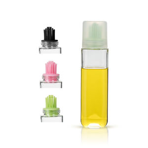 Prezzo competitivo unico quadrato chiaro vetro olio d'oliva dispenser contenitore bottiglia con pennello - Product Image 4