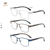 Monturas de Gafas Metálicas Modernas con Goma, Económicas, Rectangulares, para Hombre y Mujer