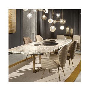 Table de salle à manger rectangulaire en marbre <span class=keywords><strong>scandinave</strong></span> blanc de luxe, épaisseur 20 mm, nouvelle collection pour la maison - Product Image 2