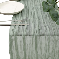 Chemin de table romantique en mousseline de soie, voile transparent, décoration de mariage, tissu extra long pour réception nuptiale, fournitures de fête, chemin de table bohème doux