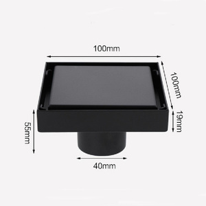 Griglia <span class=keywords><strong>di</strong></span> <span class=keywords><strong>scarico</strong></span> a pavimento nera moderna anti-odore quadrata a scomparsa in acciaio inossidabile <span class=keywords><strong>per</strong></span> piastrelle 10x10cm <span class=keywords><strong>per</strong></span> <span class=keywords><strong>scarico</strong></span> e raccolta liquami - Product Image 5