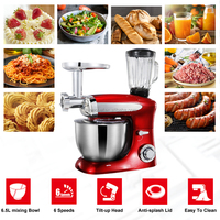Robot pâtissier multifonction 5 en 1 pour la pâtisserie, 10 litres, pétrin de 6,5 L, mixeur électrique avec blender à fruits et hachoir à viande