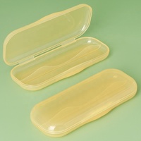 Boîte à couverts pour tout-petits SUNSHING en PP de qualité alimentaire, double compartiment, étui à couverts pour enfants, boîte à cuillères en plastique pour bébé, ensembles de couverts