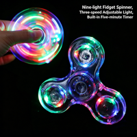 Oferta Especial: Spinner LED Luminoso Transparente, Juguete Antiestrés de Neón para Fiestas