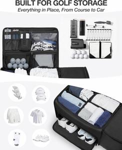 Organisateur de golf Marscamd pour coffre de voiture, glacière anti-affaissement, compartiment à chaussures ventilé, sac de rangement à 2 couches, accessoires compatibles avec les SUV - Product Image 2