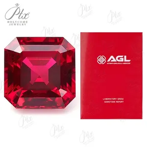 Lab Grown <strong>Ruby</strong> Pigeon Blood <strong>Red</strong> Asscher Square Shape Charm Gemstone for Diy Beads Making Materials AGL Certificate Fast Shopping - Product Image 3