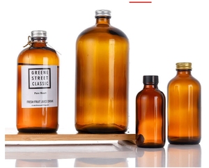 Botella de vidrio Boston de 120ml, 250ml, 500ml, café frío de color té, tapón de rosca de aluminio, medicina, vino, jugo azul, bebida, botella de leche - Product Image 4