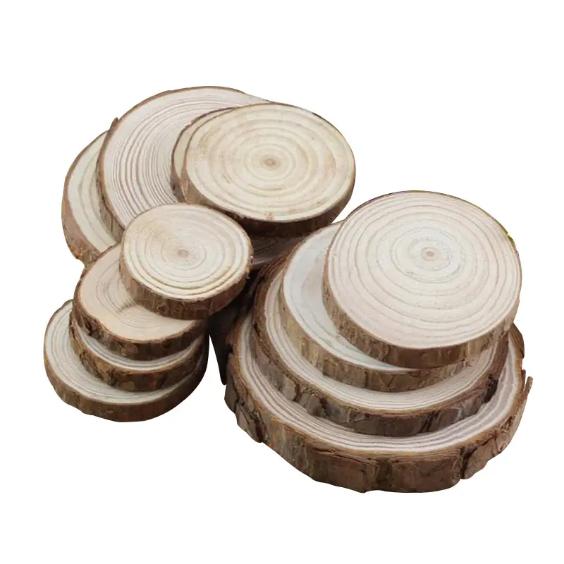 Tranches de bois avec trous Kit de bois artisanal Cercles en bois pré-percés inachevés Grands Arts Ornements de mariage de Noël