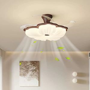 Ventilateur de plafond LED Dongbao avec design floral invisible pour chambre et salle à manger - Product Image 1