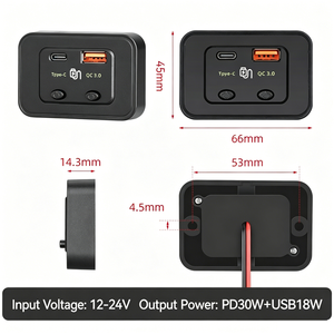 Cargador de Coche QC 3.0 con Puerto USB Tipo-C QC3.0, Carga Rápida con Protección de Seguridad, Carga 2 Dispositivos, para Camioneta, RV, Auto, <span class=keywords><strong>Barco</strong></span> - Product Image 5