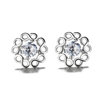 Neues Design 925 Sterling Silber Ohrringe Blumen ohrringe