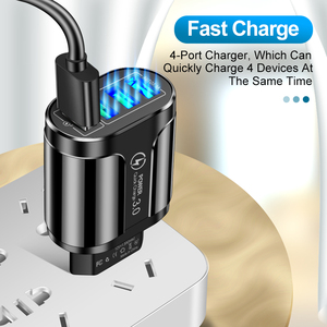 With US EU UK <strong>Plug</strong> <strong>in</strong> Stock 4 Ports <strong>USB</strong> Wall Charger 5V 5.1A Fast Charging Adapter QC 3.0 Power Supply - Product Image 4