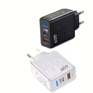 อะแดปเตอร์ชาร์จเร็ว 65w USB-C อุปกรณ์อิเล็กทรอนิกส์ หัวชาร์จติดผนัง PD รองรับ PD QC 3.0 PPS ช่องเสียบคู่แบบ Type C สำหรับโทรศัพท์มือถือ - Product Image 1
