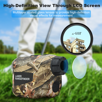 Télémètre laser de chasse et de golf INORM LA 600 600m camouflage avec objectif 6X, écran LCD, modes M/Y, Pin Lock, vibration, hauteur/angle, vitesse, distance