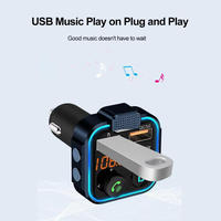 Transmetteur FM universel pour véhicule 12V-24V BT V5.0 Lecteur MP3 PD20W et QC3.0 Charge rapide Appels téléphoniques mains libres