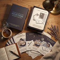 Cartes d'auto-reflexion personnalisées OEM pour le soir, jeu de cartes de stimulation journalistique et de gratitude en gros avec boîte personnalisée
