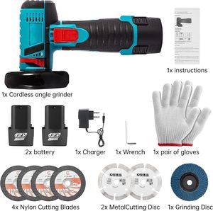 Gerinda sudut mini 125mm 3 inci tanpa kabel kelas industri dengan sakelar dayung & geser, baterai Lithium, dan cakram gerinda - Product Image 5