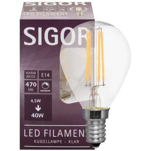Lámpara de filamento LED, forma de gota, transparente, E14, 2700K, 4,5 W (40W), 470 LM (9019605132) - Product Image 1