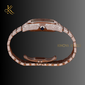 Đồng hồ kim cương moissanite thanh lịch được thiết kế cho phong cách sang trọng và tinh tế vượt thời gian với sự lấp lánh rực rỡ và cao cấp - Product Image 5