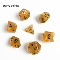 Dés à Jouer Polyédriques Starry Colors TRPG – Lot de 7 Dés en Plastique à 20 Faces