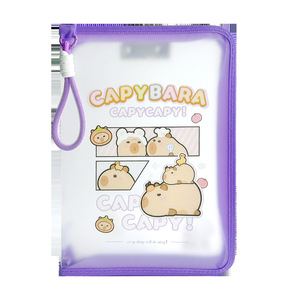 Công Suất Lớn A4 Sinh Viên Trong Suốt Tập Tin Thư Mục Túi Xoắn Ốc PP Cầm Tay Dây Kéo Cho Kiểm Tra Giấy Lưu Trữ Phim Hoạt Hình Thẻ Pibala - Product Image 5