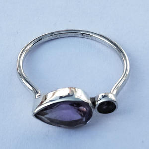 Anillos de plata fina hechos a medida, piedras preciosas de amatista natural de Ley 925 para bodas y fiestas, joyería para niñas, venta al por mayor - Product Image 3
