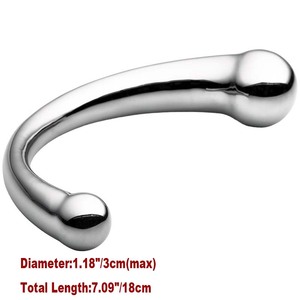 Gode en métal avec baguette <span class=keywords><strong>pour</strong></span> prostate, godemichet anal à double tête en acier inoxydable, massage du point G, jouets sexuels <span class=keywords><strong>pour</strong></span> hommes, femmes, lesbiennes et gays - Product Image 2