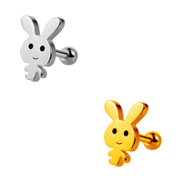 Nouvelles boucles d'oreilles lapin mignon en acier inoxydable à la mode boucles d'oreilles mignonnes pour accessoires en gros