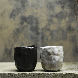 Handgemachte Vintage Keramik Tee tasse Stein form Design Glas Material Wasser becher - Product Image 4