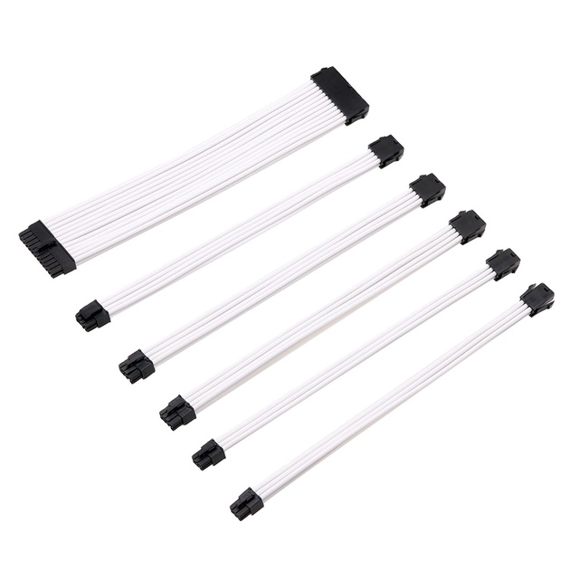 NCK1 Series PSU Extension Cable Kit , Solid Color Cable Solid Combo 300mm ATX24Pin PCI-E8Pin CPU8Pin With Combs