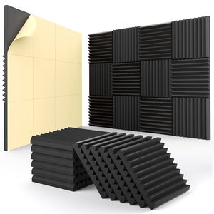 DAYIN Premium negro autoadhesivo pirámide seta huevo caja ondulada cresta en forma de cuña absorción de sonido Panel de espuma acústica - Product Image 1