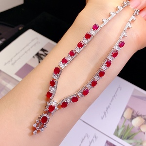 थोक प्रीमियम गहनों ने फैशनेबल रूबी हार और पेलेंट वर्ग डिजाइन - Product Image 1